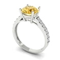 thumbnail image 2 of 2.3 ct Round Cut Natural Citrine Solitaire with Accents Engagement Ring for Women in 18K White Gold, 2 of 5