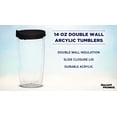 thumbnail image 3 of Double Wall Plastic Tumblers with Slid-lock Lid, 14 oz, 6 pack, Plastic Travel Coffee Cups , Black, 3 of 5