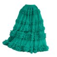 thumbnail image 2 of Women's Asymmetrical Mesh Skirt, Minimalist Layered Tulle Skirt, Versatile Midi Skirt for Casual Chic or Office Wear, Green - One Size, 2 of 4