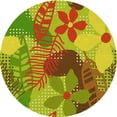 thumbnail image 1 of Ahgly Company Machine Washable Indoor Round Transitional Chameleon Green Area Rugs, 5' Round, 1 of 7