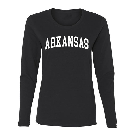 Wild Bobby State of Arkansas College Style Women Graphic Long Sleeve Tee