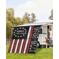 thumbnail image 4 of 4th of July RV Awning Sun Shade Screen 9'X7' America 250 Years Mesh Sunscreen Retro Red White StarsStripes Awning Shade Screen with Zipper UV Blocker Completed Kits for RV Motorhome Camper, 4 of 7