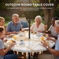 thumbnail image 3 of Round Outdoor Tablecloth with Umbrella Hole and Zipper, Beige Conch Coastal Tablecloth with Elastic Waterproof, Nautical Summer Ocean Patio Table Covers for 45" - 54" Picnic Pool Tables, 3 of 9