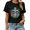 Black, variant on Colorful Paint Splatter Cross Floral Graphic Tees Womans Tshirt Shirts Black White S-5XL Tops