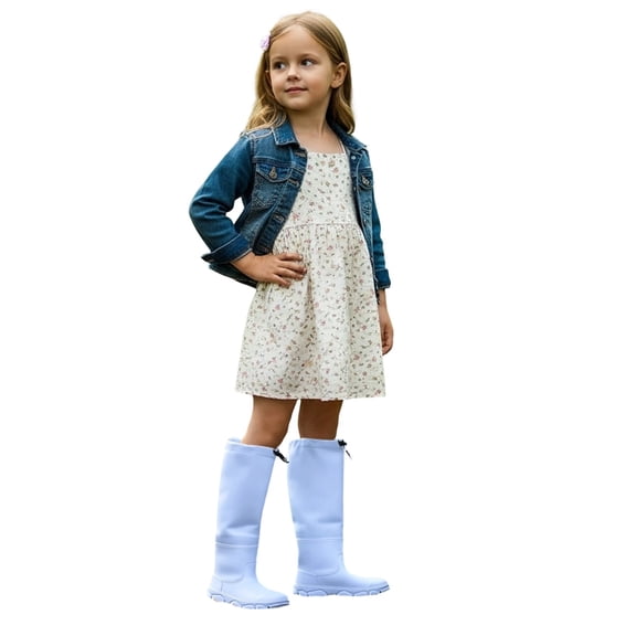 Toddler Rain Boots Protective Outdoor Play Rain Boots Basic Colors Rainboots Light Blue 2.5-3 Years