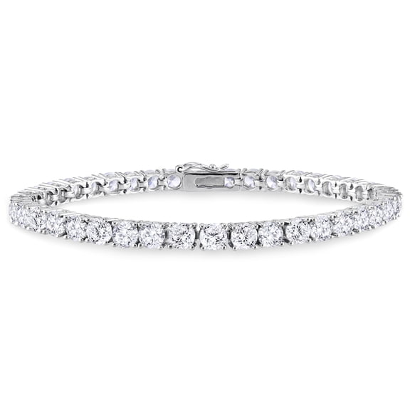 Everly Women's 18 4/5ct TGW Cubic Zirconia Sterling Silver Tennis Bracelet