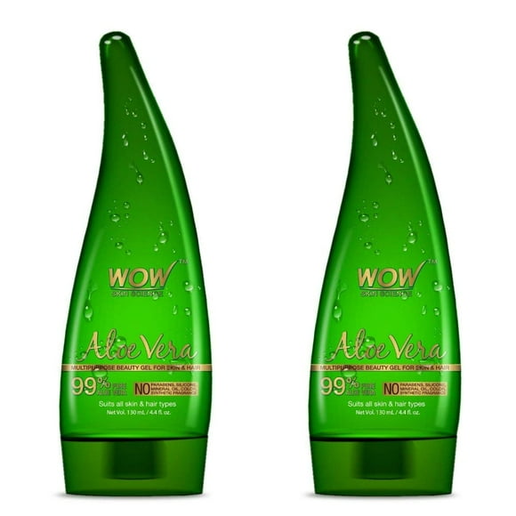 WOW Aloe Vera Multipurpose Beauty Gel for Skin and Hair,130ml (Pack of 2)