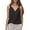 Black, variant on Women's Gold Ring Detail Sleeveless High Neck Tank Top Chic WH1 L