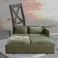 thumbnail image 4 of Modern Corduroy 64.5 Inch Sleeper Sofa Bed with Pullout & Side Pockets, 4 of 23