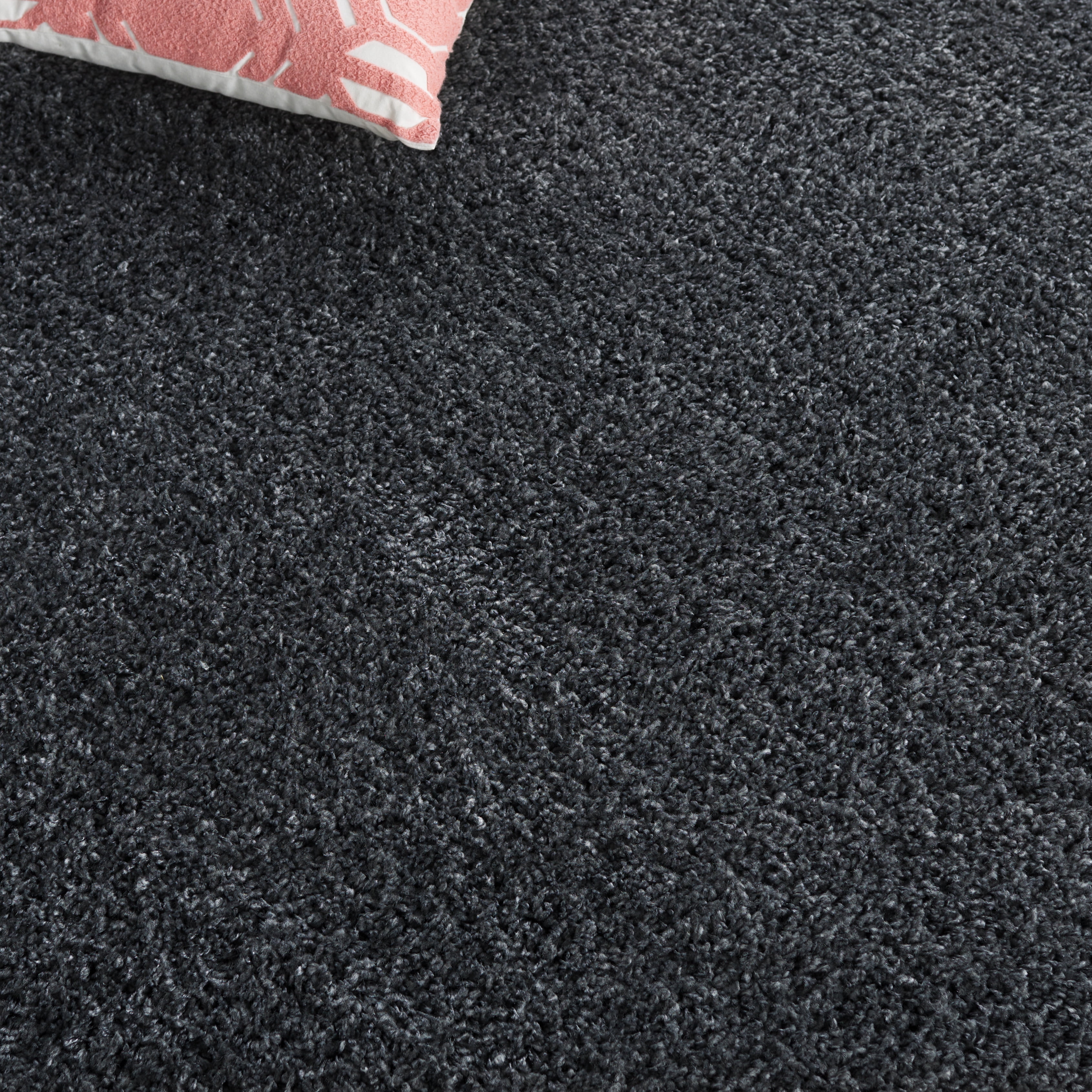 SAFAVIEH California Plush Solid Shag Area Rug, Dark Grey, 5'3" x 5'3" Round - Modern Design, Dark Grey, Non-Shedding & Easy Cleaning, Ultra Plush Thick Pile, Ideal for Living Room, Bedroom