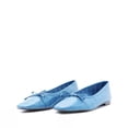 thumbnail image 2 of Schutz Arissa Square Toe Bow Ballet Flats Slip On Ocean Blue Leather Flats (Bright Ocean, 7), 2 of 4