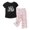 F68-Black, variant on Womens Pajama Sets Short Sleeve Crewneck Tops and Capri Pants 2 Piece Loungewear Set Soft Comfy Pajamas Sleepwear Fall Clothes Comfy Sleepwear