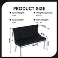 thumbnail image 3 of EHANCIS Luxury Velvet Wingback 2-Seat Dining Bench, Diamond Button Tufted Upholstery, Silver Stainless Steel Legs, Modern Decorative Seating for Dining Room, Kitchen and Entryway,Black, 3 of 8