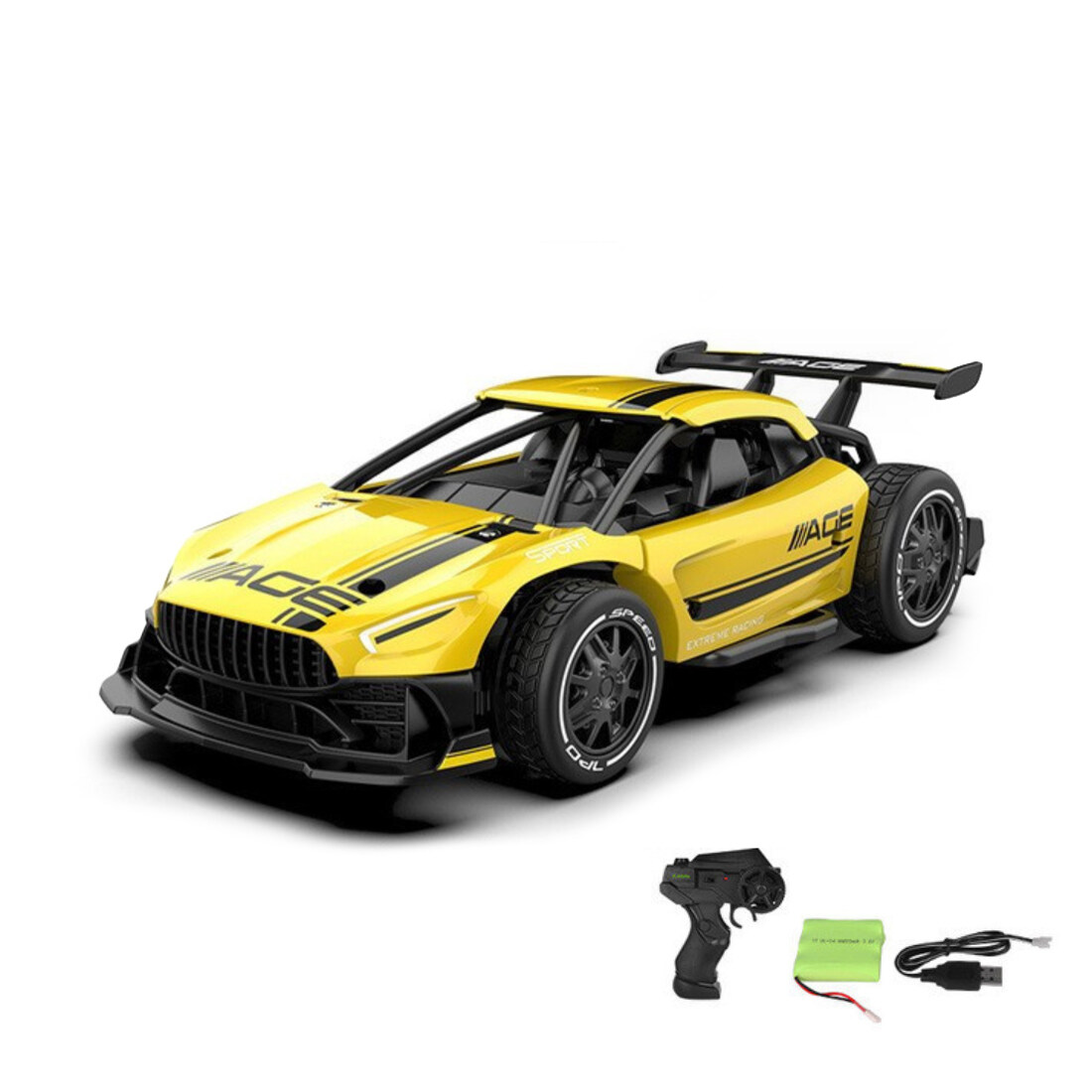 1/24 Scale Mini RC Drift Car for Adults, 2.4G 4WD RC Racing Car with Alloy Body & Glossy Metal Shell, 15+ KM/H Remote Control Vehicle for Teens and Adults - RTR