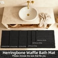 thumbnail image 3 of BULULOM Black Bathroom Rug, Small Waffle Bath Mat Non Slip Washable Super Absorbent Quick Dry, Boho Farmhouse Bathroom Decor, 16"*24" Black, 3 of 11