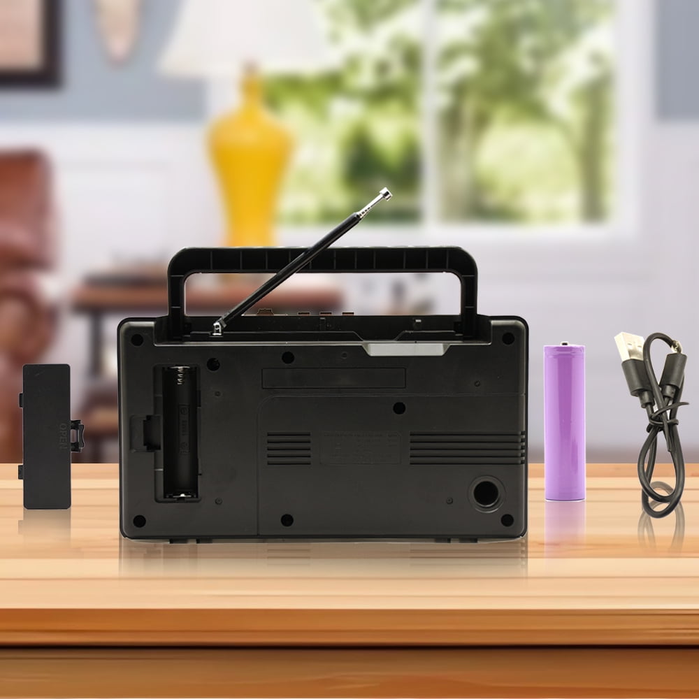 Portable Radio with Bluetooth Speaker,4 Band Radio,AM/FM/SW Radio with MP3 Playback, Battery Operated Analog Radio, Dual 3” Speakers, Built-in Microphone,Emergency Radio for Indoor, Outdoor