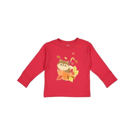 

Inktastic Cute Squirrel Playing in Umbrella with Autumn Leaves Gift Toddler Boy or Toddler Girl Long Sleeve T-Shirt