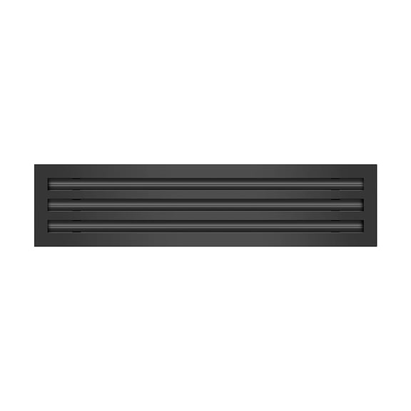 BUILDMART - 24 Linear Slot Diffuser - 3 Slot - Triple Slot - Black Decorative Aluminum Air Vent - Heating and Cooling Modern AC Vent Cover for Ceiling, Walls Floors - Texas Buildmart