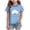 Tshirts-Sky Blue, variant on kpoplk Girls Summer T Shirts Kids Casual Crewneck Short Sleeve Loose Basic Tee Tops 5-14 Years(Light Blue,3-4 Y)
