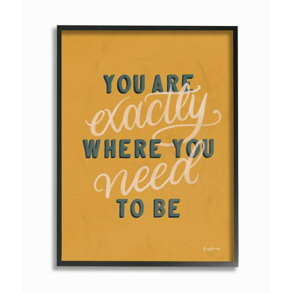 Stupell Industries Need To Be Inspirational Word Modern Yellow Design Framed Giclee Texturized Art by Becky Thorns