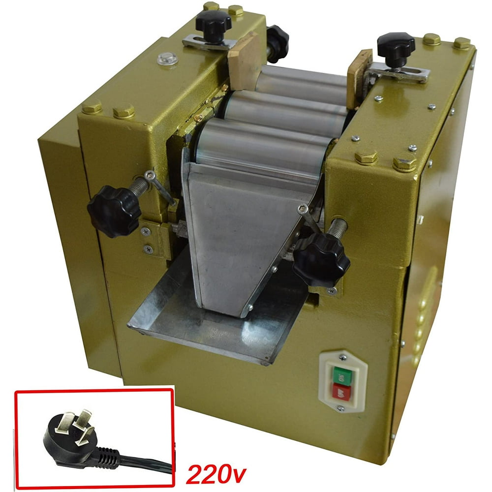 INTBUYING 220V Lab Three Roll Grinder Electric Grinding Crushing Mill Machine for Grinding of
