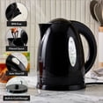 thumbnail image 2 of OVENTE 1.7L Electric Kettle with 1100W Fast Boiling Water, Black KP72B, Best for Coffee or Tea, BPA-Free, Water Level Gauge, Auto Shut-Off, Indicator Light, Boil-Dry Protection & Removable Filter, 2 of 8