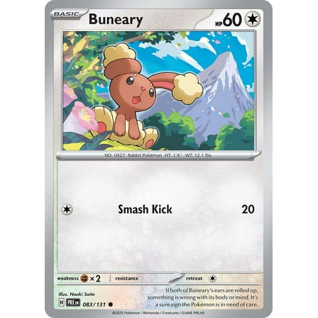 Pokemon Prismatic Evolutions Common Buneary #83