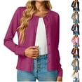 thumbnail image 4 of qucoqpe Women's Lightweight Button Down Cardigan Long Sleeve Casual Crew Neck Soft Knit Cardigan Sweater Tops for Women, 4 of 10