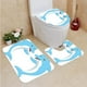 thumbnail image 1 of ABPHQTO Dibujos animados lindo pareja delfín agitando Juego de alfombras de baño de 3 piezas Alfombra de baño Alfombra de contorno y tapa de inodoro ABPHQTO Cont-CHAPPLE-22925, 1 of 2
