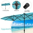 thumbnail image 4 of Barara King Outdoor Patio Market Umbrella,13FT Double-sided Patio Umbrella with Solar Lights for Garden Pool Backyard-Turquoise, 4 of 7