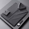 thumbnail image 6 of High-Stretch Solid Men's Long-Sleeve Shirt - Seamless Bonding Casual Dress Shirt, 6 of 8