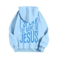 thumbnail image 3 of Christian Hoodies for Women 2025 I Speak The Name Of Jesus Hoodie with Pockets Hooded Sweatshirt Women Pullover, 3 of 6