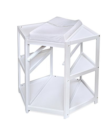 white corner changing table