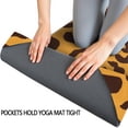 thumbnail image 3 of Yellow and Black Of Leopard Print Hot Yoga Mat Towel Non Slip for Hot Yoga - Quick-Drying Yoga Mat Cover with 4 Corner Pockets with Travel Bag - Hot Yoga Towel Non Slip 70"x26", 3 of 6