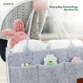 thumbnail image 4 of Sharth Baby Diaper Caddy Organizer with Upgraded Stitched Edges – Foldable Felt Nursery Organizer with Handle, Removable Dividers & 8 Outer Pockets, Portable Baby Shower Registry Gift (Gray), 4 of 9