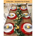 thumbnail image 4 of 15 Inch Round Placemats Set of 6, Christmas Shinny Tree Non Slip Heat Insulation PP Table Mats, Xmas Light Stars Abstract Red Washable Place Mats for Kitchen Dining Party Table Decor, 4 of 7