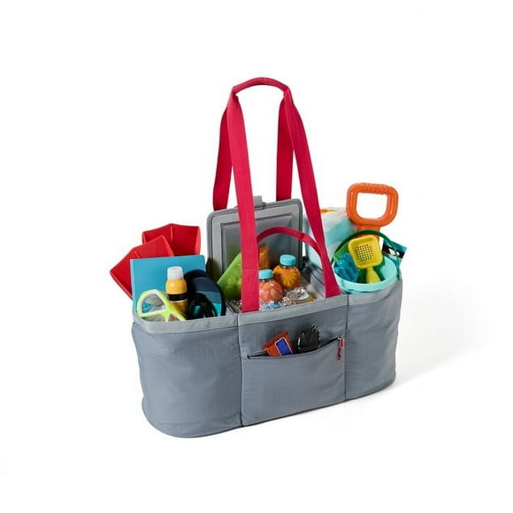 Coleman NOW 16-Can Soft Cooler Tote, Gray and Pink