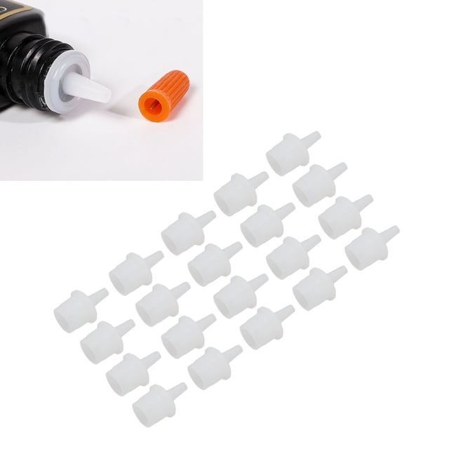 Boquilla De Pegamento Para Extensión De Pestañas, Firme 20 Piezas Boquilla De Tapón De Pegamento Para Pestañas Práctico Buen Sellado Tacto Cómodo Brillante Para Botellas De