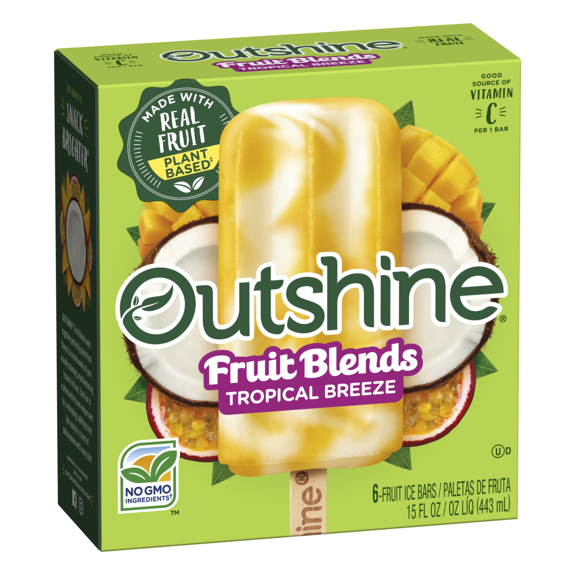 Outshine Tropical Breeze Fruit Blends Frozen Fruit Bars, 6 Count