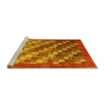 thumbnail image 2 of Ahgly Company Machine Washable Indoor Round Checkered Yellow Modern Area Rugs, 6' Round, 2 of 4
