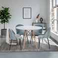 thumbnail image 4 of Ilios Innova | Comedor Roslo 4s Set de Mesa Redonda Blanca y 4 Sillas de Terciopelo Azul, Estilo Nórdico Moderno Minimalista para Espacios Pequeños, 4 of 9