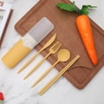 thumbnail image 3 of WIFKLSIIPG Portable Utensils Set with Case Reusable Silverware for Lunch Camping School Picnic Workplace Trave Box Includ Fork Spoon and Chopsticks(Yellow), 3 of 3