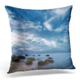 thumbnail image 1 of BSDHOME Blue Sky Ocean Beautiful Morning Sunrise Landscape Colorful Dramatic Throw Pillow Case Pillow Cover Sofa Home Decor 16x16 Inches, 1 of 1