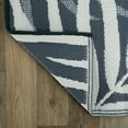 thumbnail image 4 of World Rug Gallery Tropical Leaves Coastal Reversible Recycled Plastic Outdoor Picnic Mat, Camping Rug, RV Rug - NAVY 3'3"x5', 4 of 9