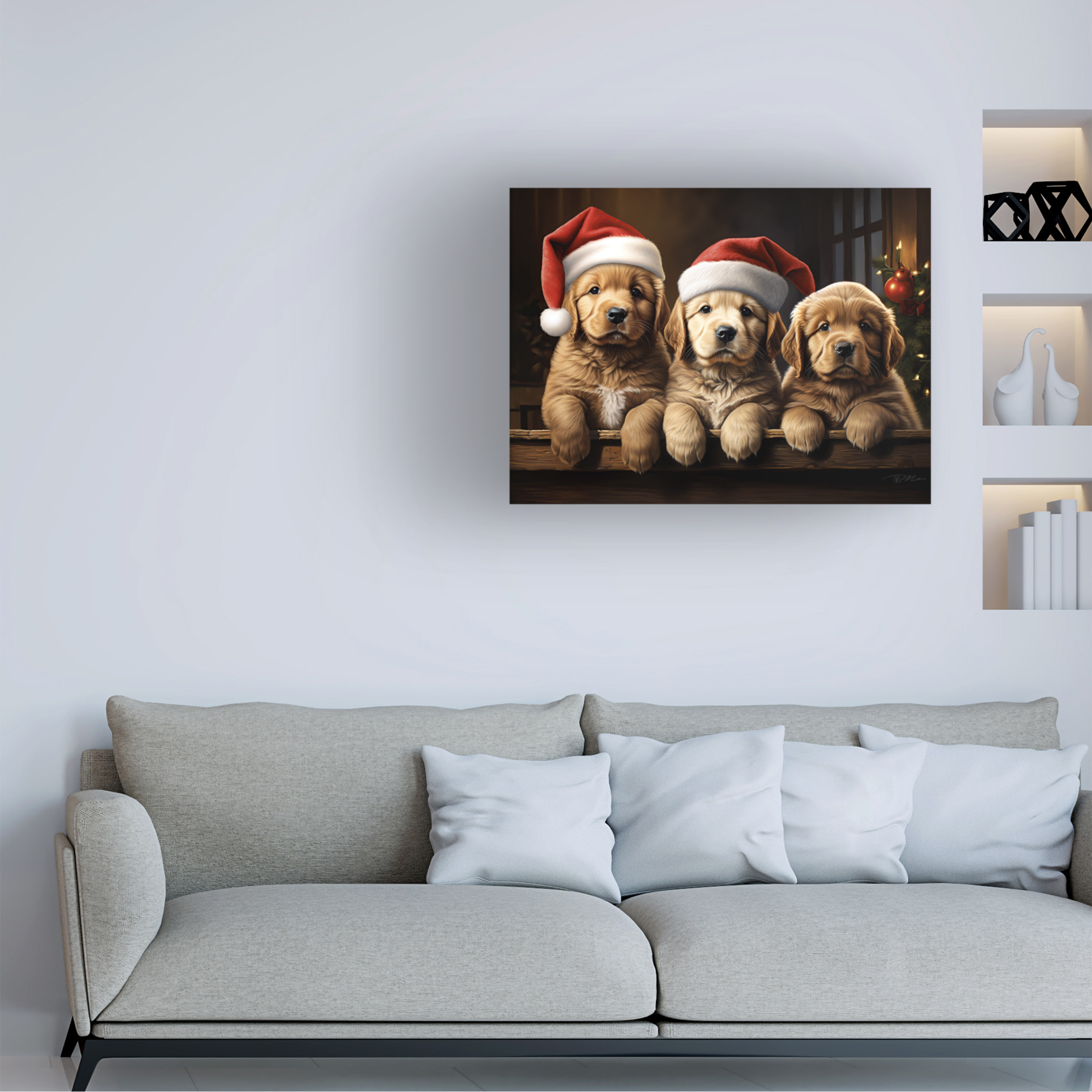 Canvas Wall Art - Momart 'Christmas Friends 4' Wall Art for Living Room, Bedroom, or Office DÃ©cor by Trademark Fine Art - 24 x 18 Inches