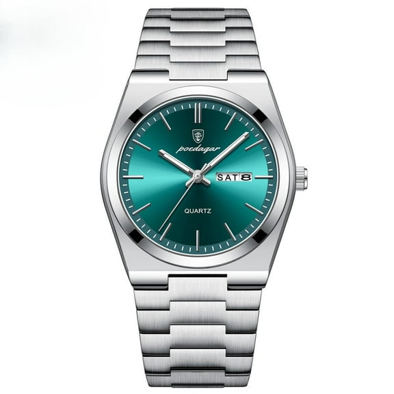 EXPLOJOY Men's Quartz Watch – Waterproof Stainless Steel Design with Luminous Date Display