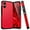 Red, variant on TJS for Motorola Moto G Play 4G (2024) Phone Case, with Tempered Glass Screen Protector, Dual Layer Hybrid Magnetic Support Shockproof Heavy Duty Cover (Black)