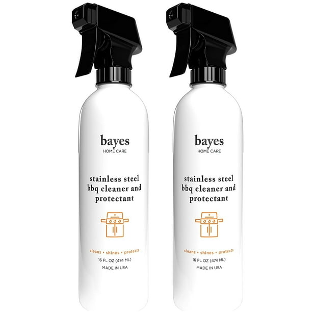 Bayes Stainless Steel BBQ Grill Cleaner External Stainless Steel Surface Cleaning Spray 16 oz 2