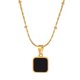 thumbnail image 1 of Marka Fashion Stainless Steel Necklace for Women Black Acrylic Pendant Girls Gold plated Chain Gothic Jewelry, 1 of 5