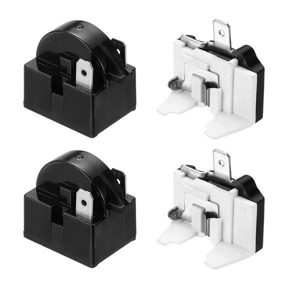 2 Set PTC Refrigerator Starter Relay 4.7 Ohm 2 Pin and 1/5HP Overload Protector